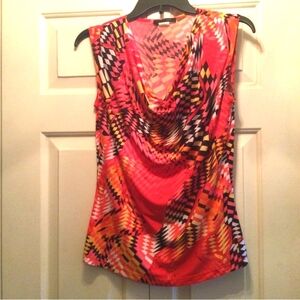 Jennie & Marlis Draped Neck Sleeveless Top